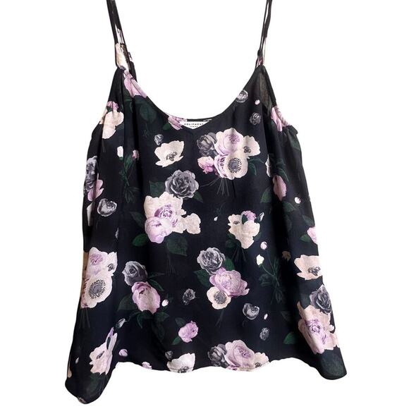 EQUIPMENT‎ Layla 100% Silk Dark Floral Camisole Tank Womens S P Layer Whimsigoth - Picture 1 of 14